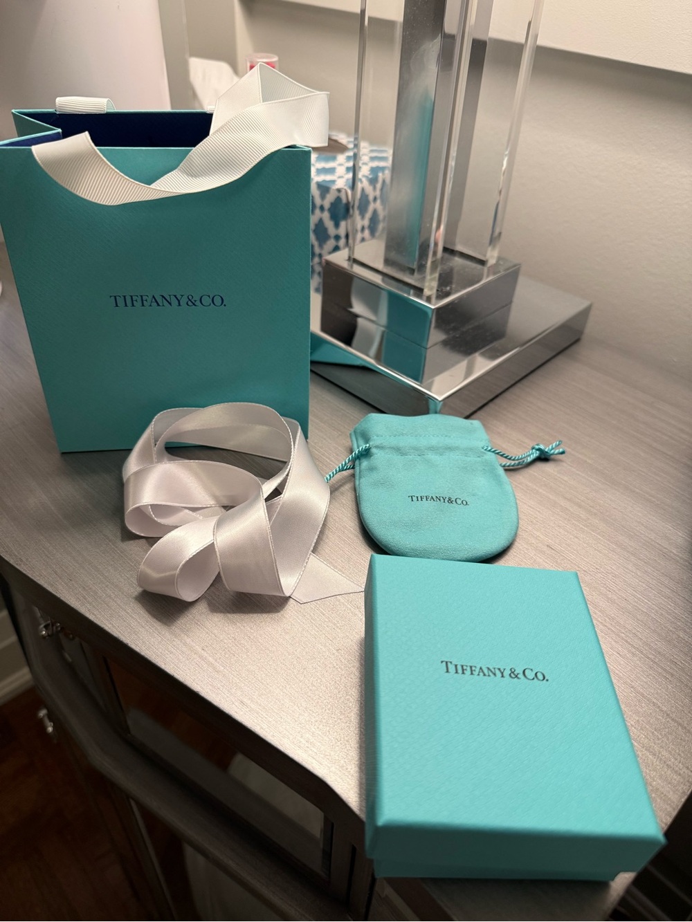 Tiffany & Co. Signature Blue Gift Box, Bag and Pouch Set